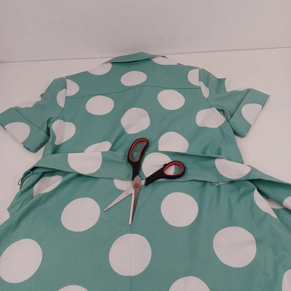 Kate Spade Grand Dot Midi Shirtdress Size XS Women Preppy Pockets Cotton Blend